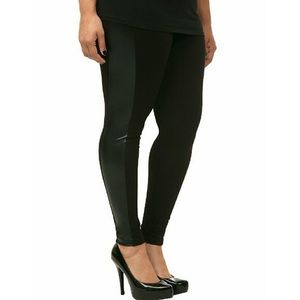 Torrid black leggings with side faux leather